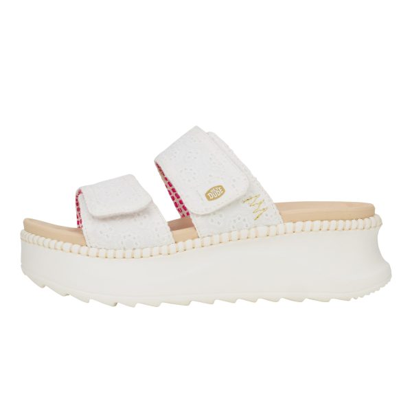Delray Slide Eyelet C White